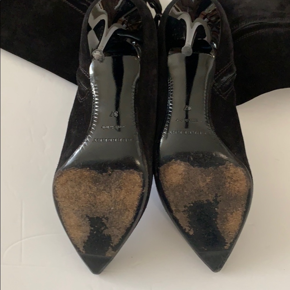 Burberry Black suede boots heels 37 7 Italy Zipper C Photos for best description - Picture 6 of 14